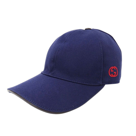 Gucci Cap Interlocking Cotton Navy 57 cm Baseball Cap Simple Logo Hat
