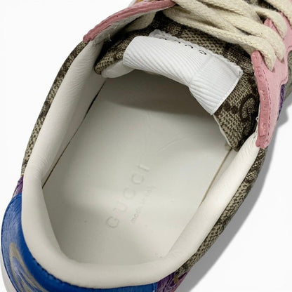 Gucci Sneakers Shoes Leather Beige Pink Multicolor GG Supreme Interlocking Logo — view 7