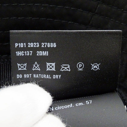 Prada Hat Nylon Re-Nylon Bucket Hat Black Hat Logo Simple — view 8