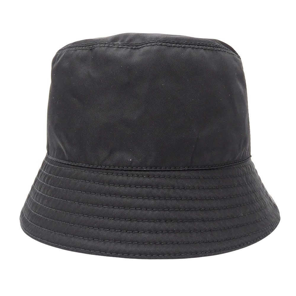 Prada Hat Nylon Re-Nylon Bucket Hat Black Hat Logo Simple — view 4