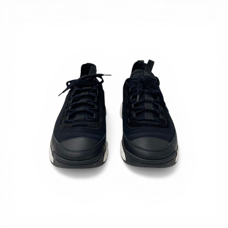 Chanel Sneakers Shoes Leather Fabric Suede Black Silver CC Logo Quilted — view 2