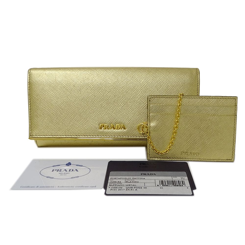Prada Wallet Saffiano Metal Gold Adult — view 7
