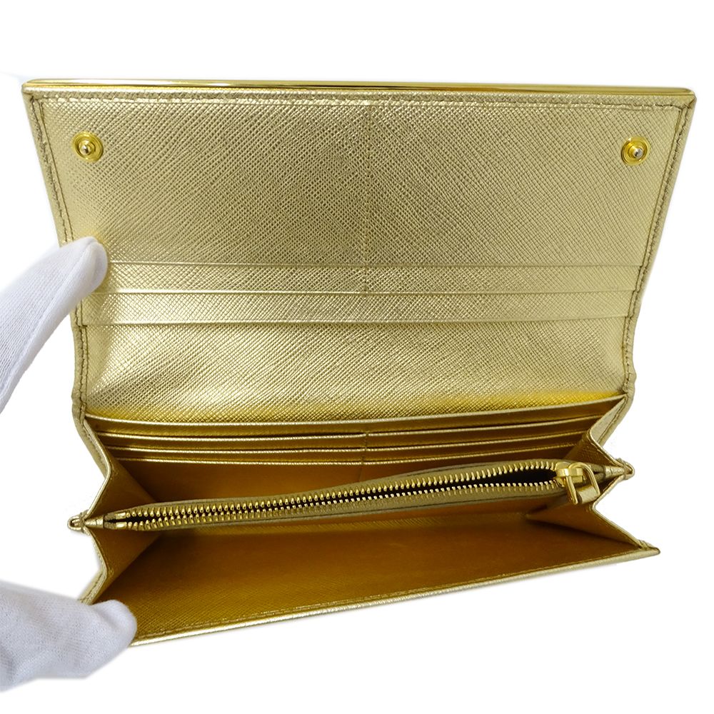 Prada Wallet Saffiano Metal Gold Adult — view 5