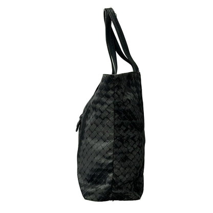 Bottega Veneta Tote Intreccio Illusion Dark Gray Black Leather — view 4