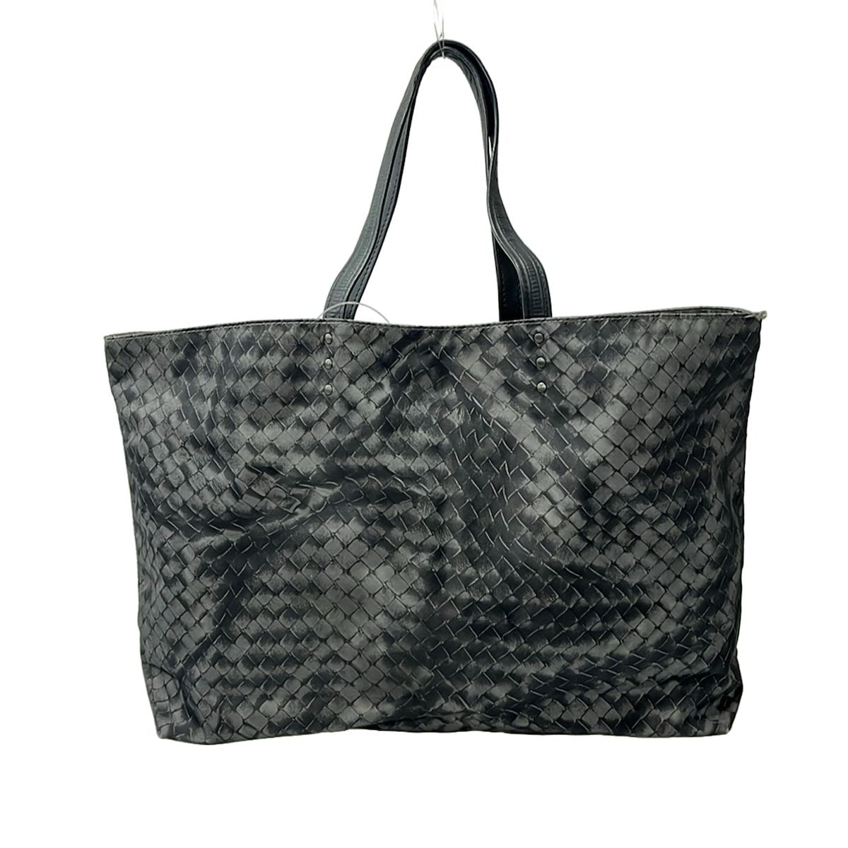 Bottega Veneta Tote Intreccio Illusion Dark Gray Black Leather — view 3
