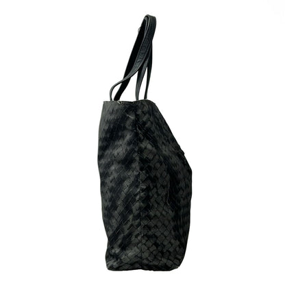 Bottega Veneta Tote Intreccio Illusion Dark Gray Black Leather — view 2