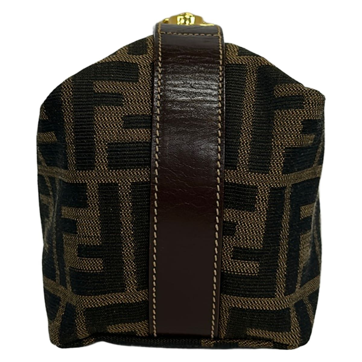 Fendi Zucca Pattern Light Brown Black Dark Mini Bag Leather — view 2
