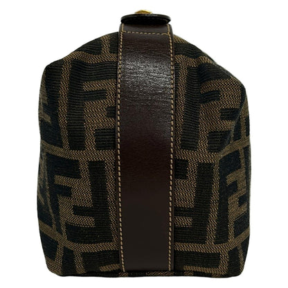 Fendi Zucca Pattern Light Brown Black Dark Mini Bag Leather — view 4
