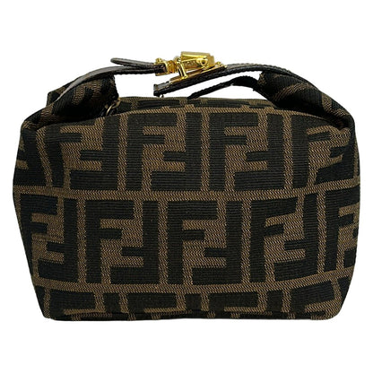 Fendi Zucca Pattern Light Brown Black Dark Mini Bag Leather