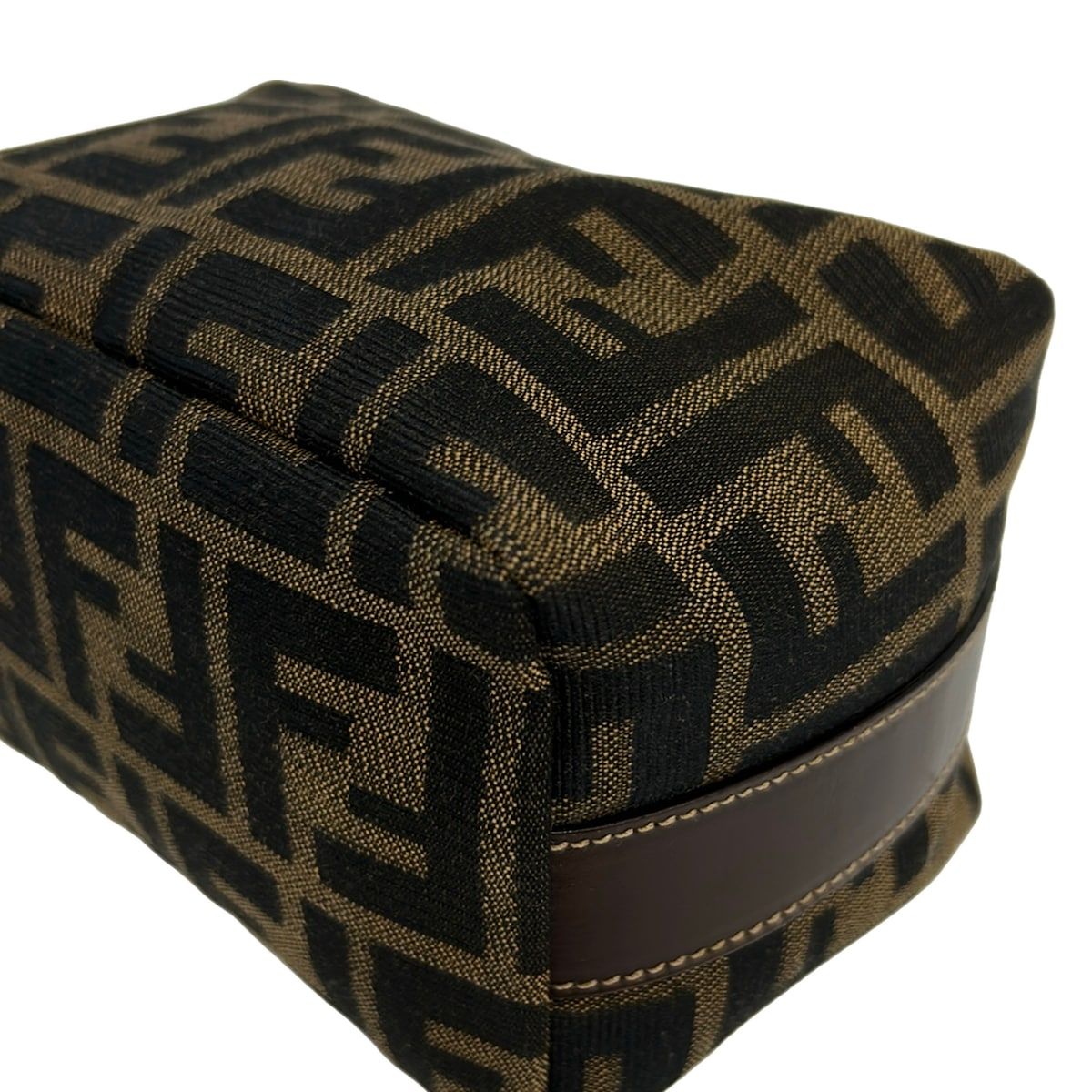 Fendi Zucca Pattern Light Brown Black Dark Mini Bag Leather — view 6