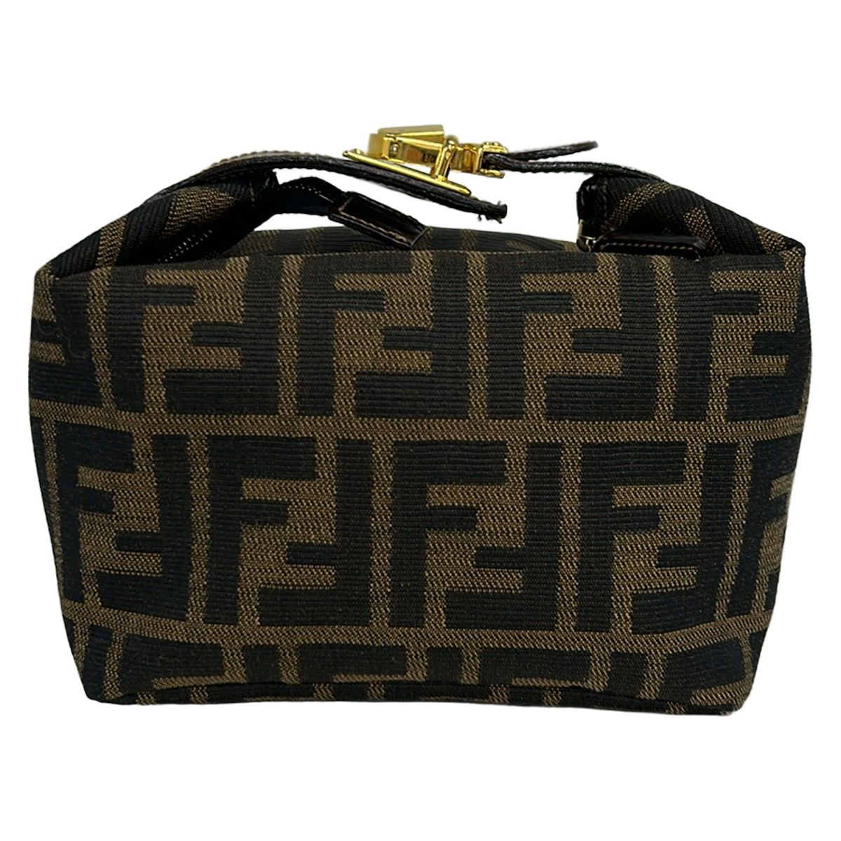Fendi Zucca Pattern Light Brown Black Dark Mini Bag Leather — view 3