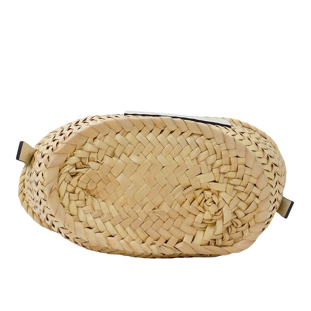 Loewe Shoulder Bag Anagram Raffia Leather Natural White Logo Basket Cool — view 3