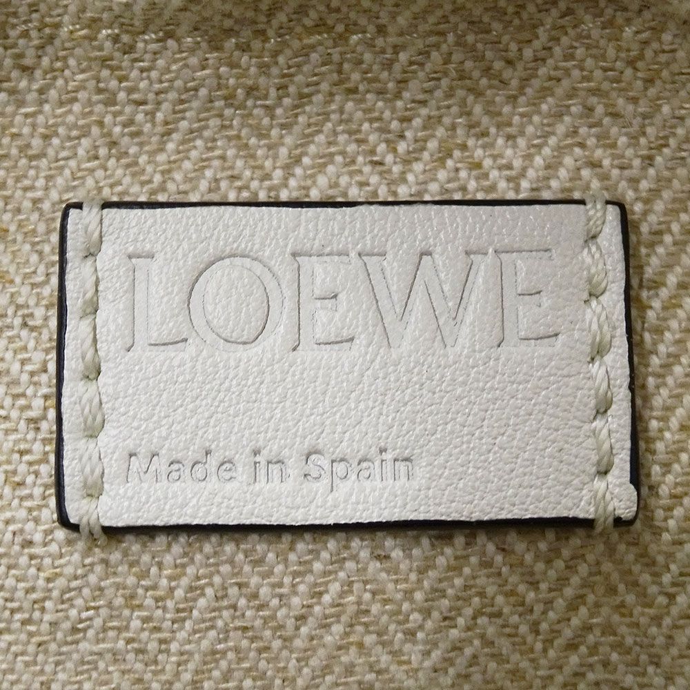 Loewe Shoulder Bag Anagram Raffia Leather Natural White Logo Basket Cool — view 7