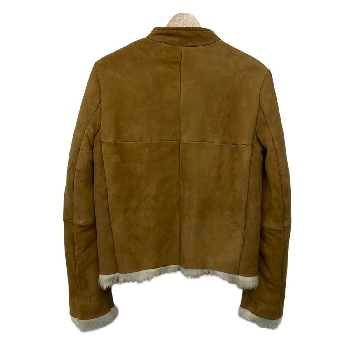 Max Mara Jacket 42 Brown Long Sleeve Shearling Zip Up Autumn Winter — view 2