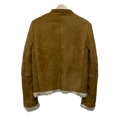 Max Mara Jacket 42 Brown Long Sleeve Shearling Zip Up Autumn Winter — view 2
