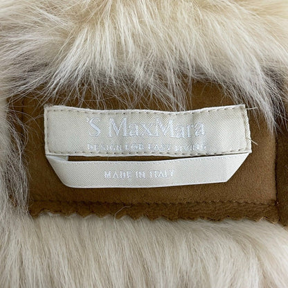 Max Mara Jacket 42 Brown Long Sleeve Shearling Zip Up Autumn Winter — view 3