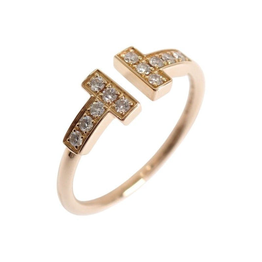 Tiffany & Co T Wire Ring 18k Gold Diamond