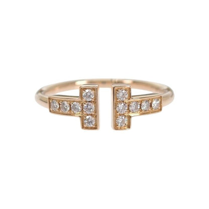 Tiffany & Co T Wire Ring 18k Gold Diamond — view 2