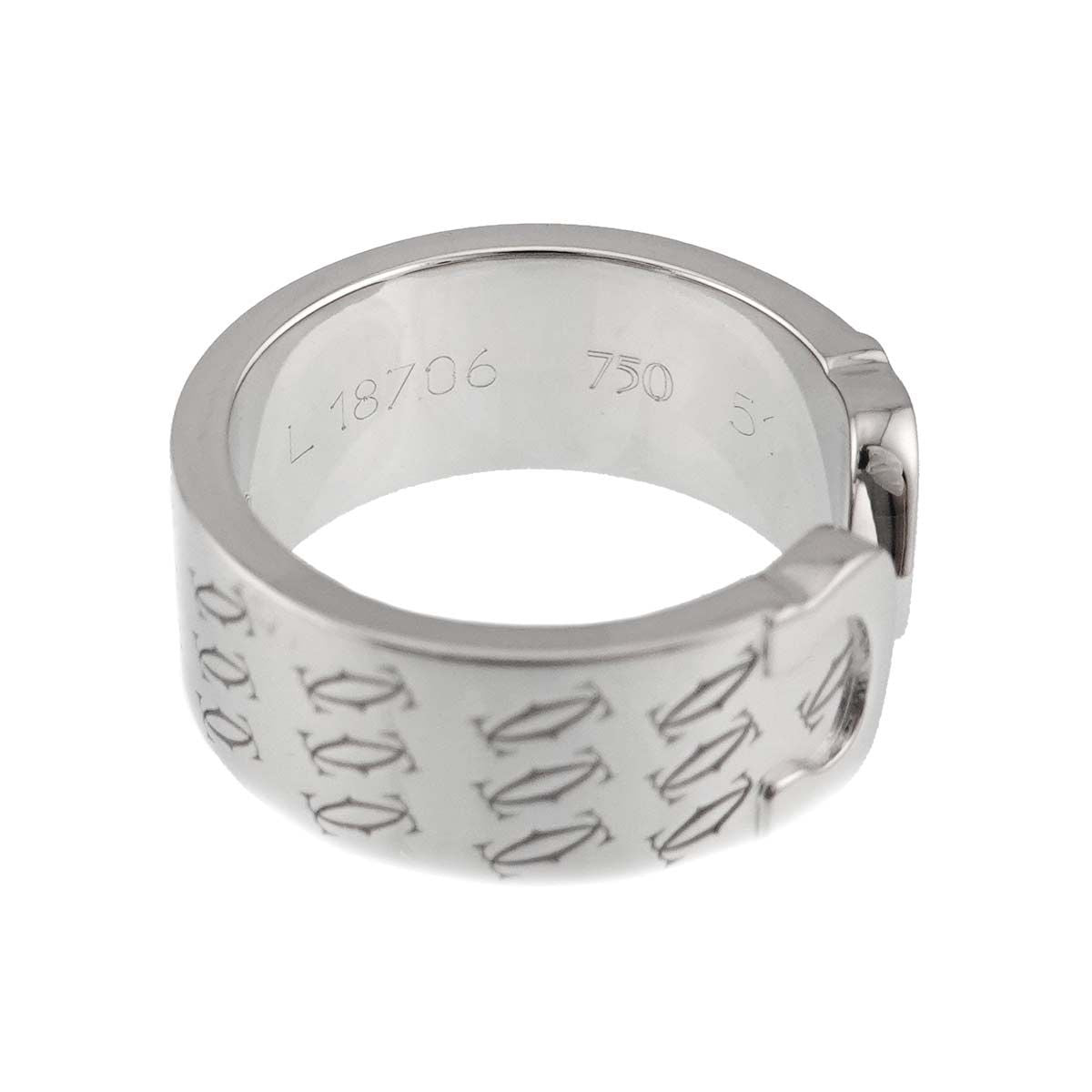 Cartier C2 51 Ring 18k WG White Gold 750 2C Christmas Limited Certificate — view 3