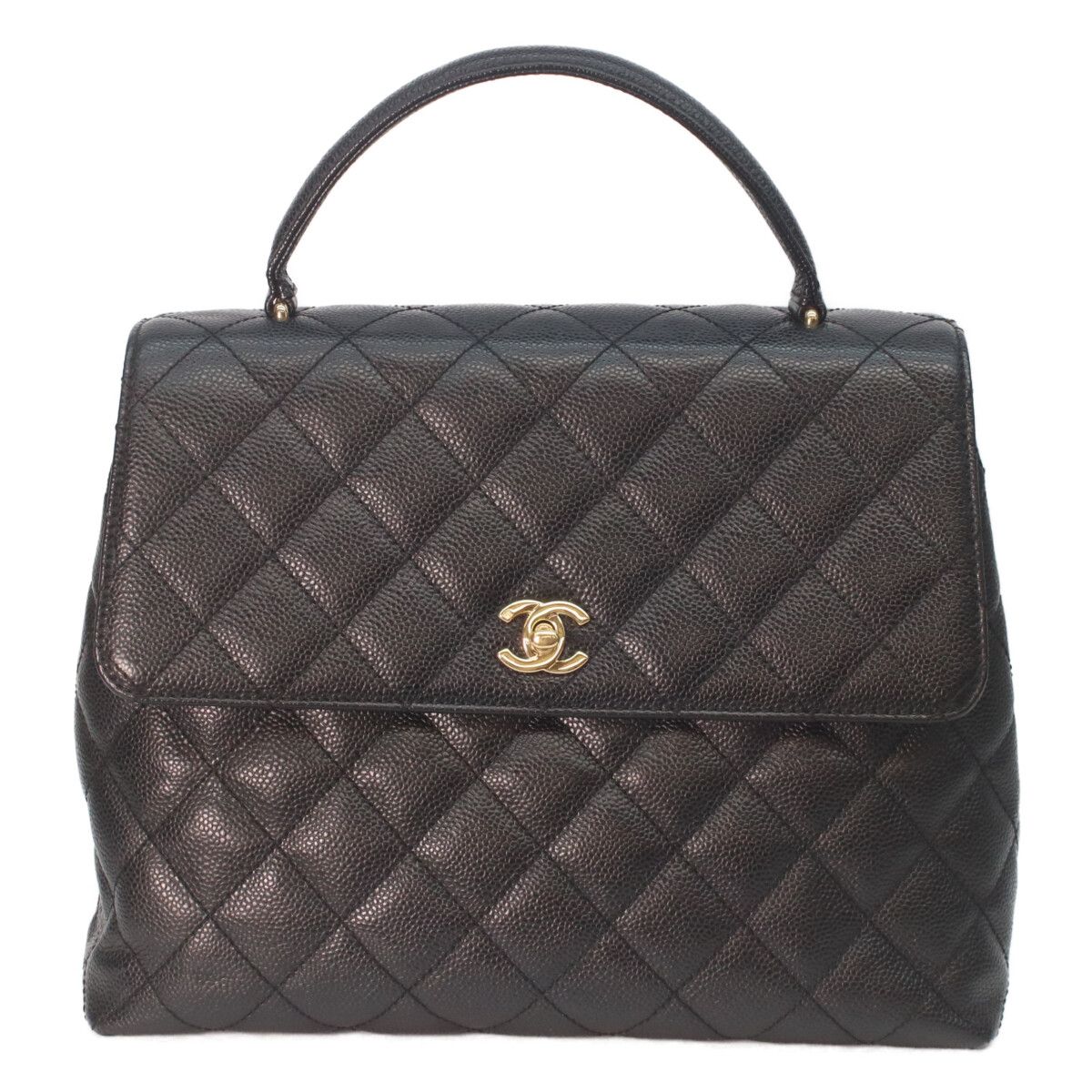 Chanel Black Caviar Top Handle Handbag