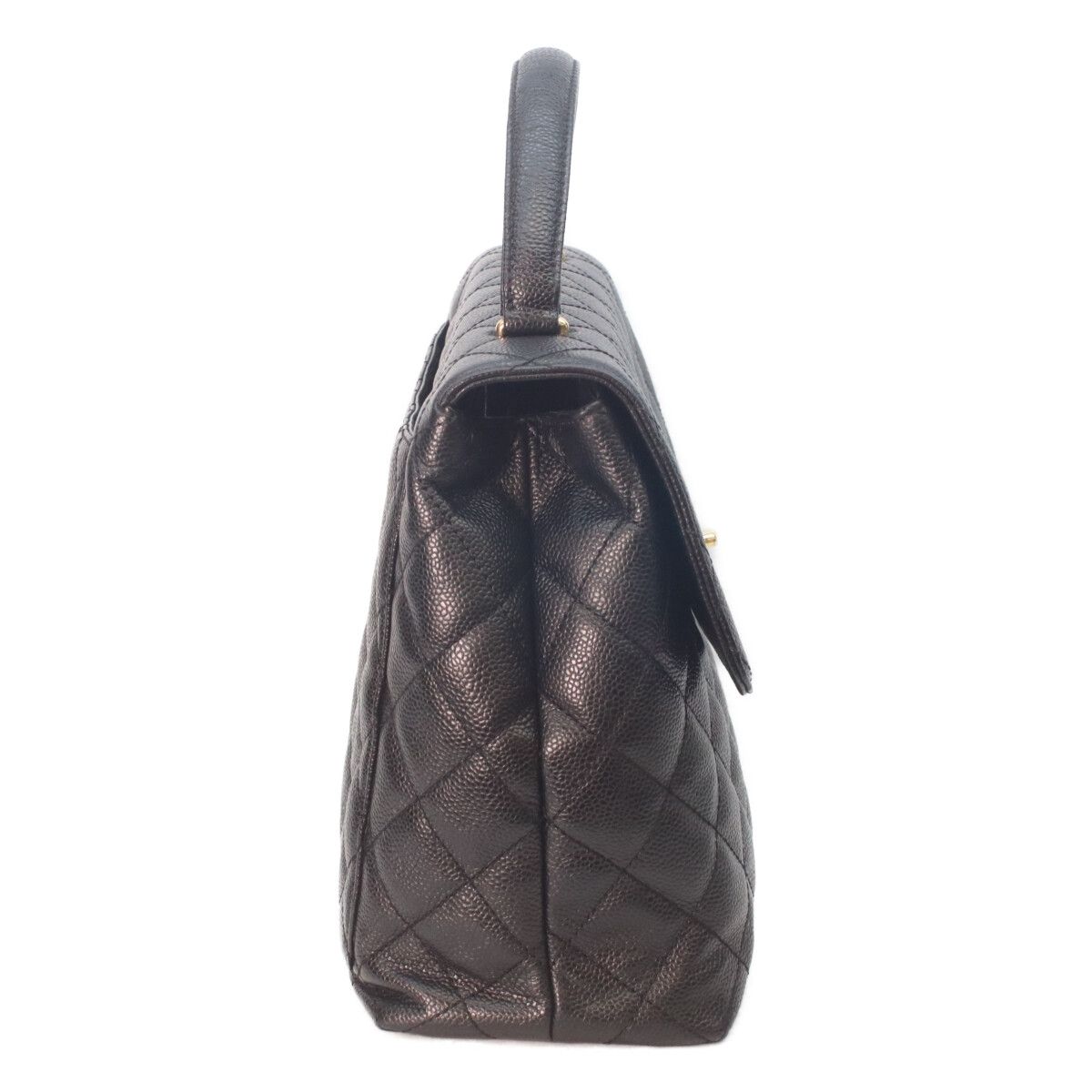 Chanel Black Caviar Top Handle Handbag — view 4