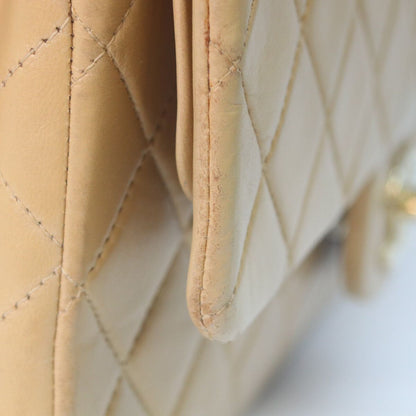 Chanel Beige Lamb Gold Quilted 25 Shoulder Bag — view 8