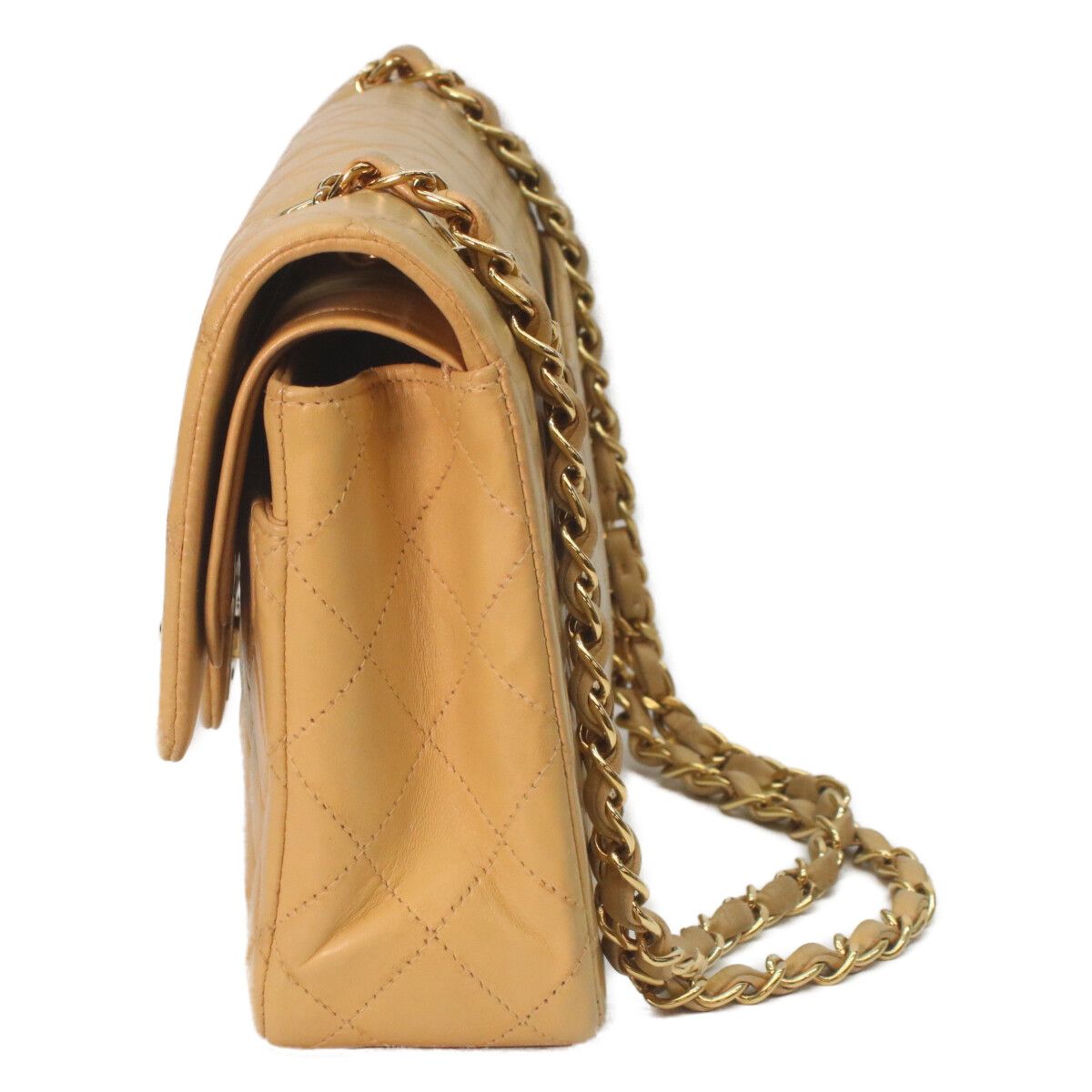 Chanel Beige Lamb Gold Quilted 25 Shoulder Bag — view 2