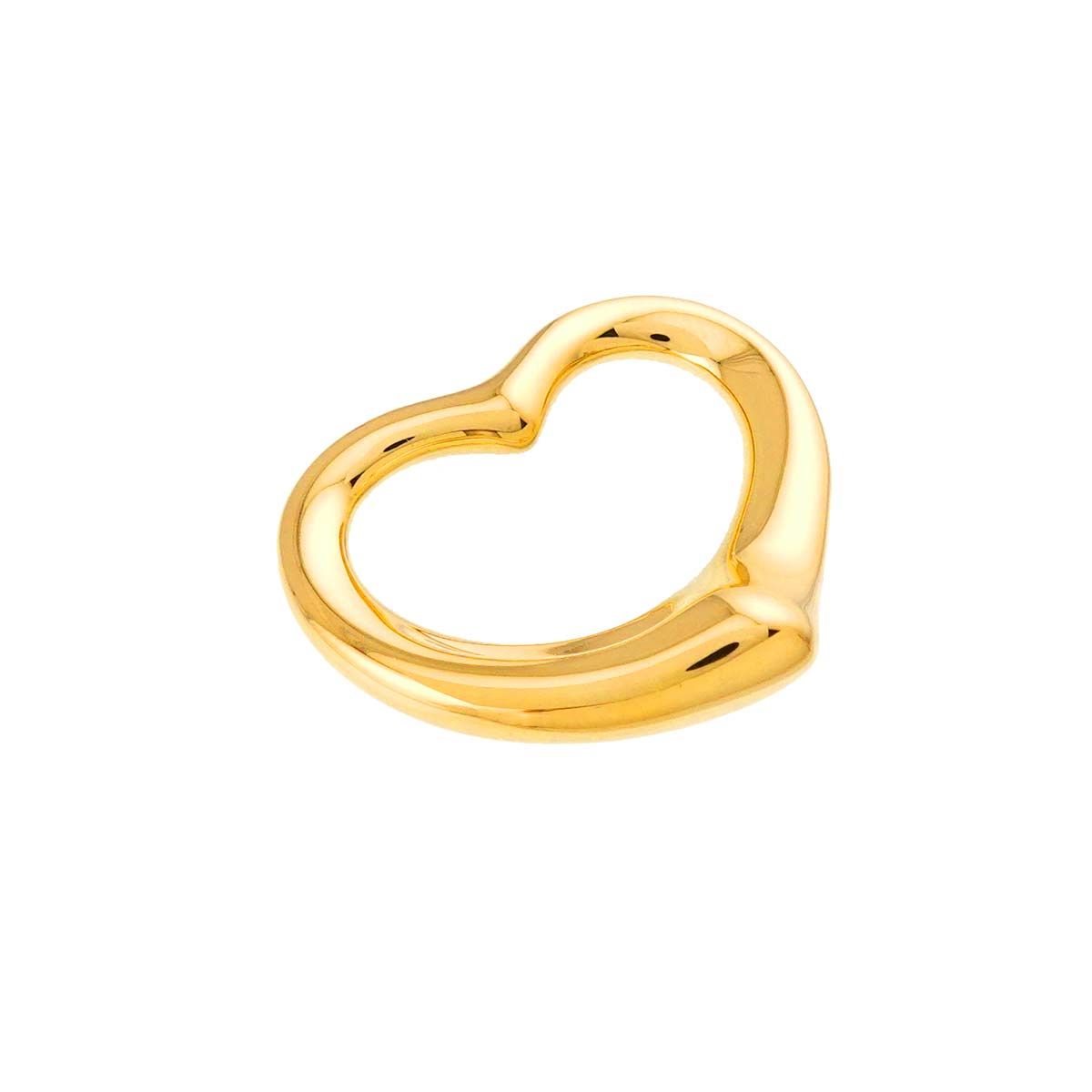 Tiffany & Co Open Heart Pendant Top 27 mm 18k YG Yellow Gold — view 2