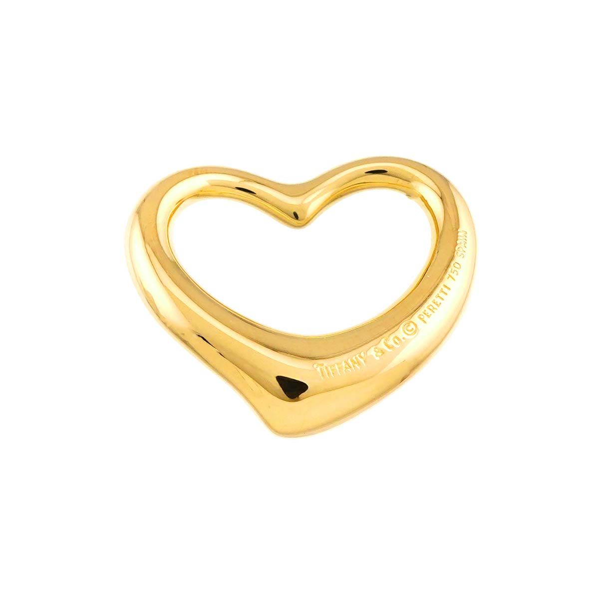 Tiffany & Co Open Heart Pendant Top 27 mm 18k YG Yellow Gold — view 4
