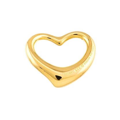 Tiffany & Co Open Heart Pendant Top 27 mm 18k YG Yellow Gold — view 4