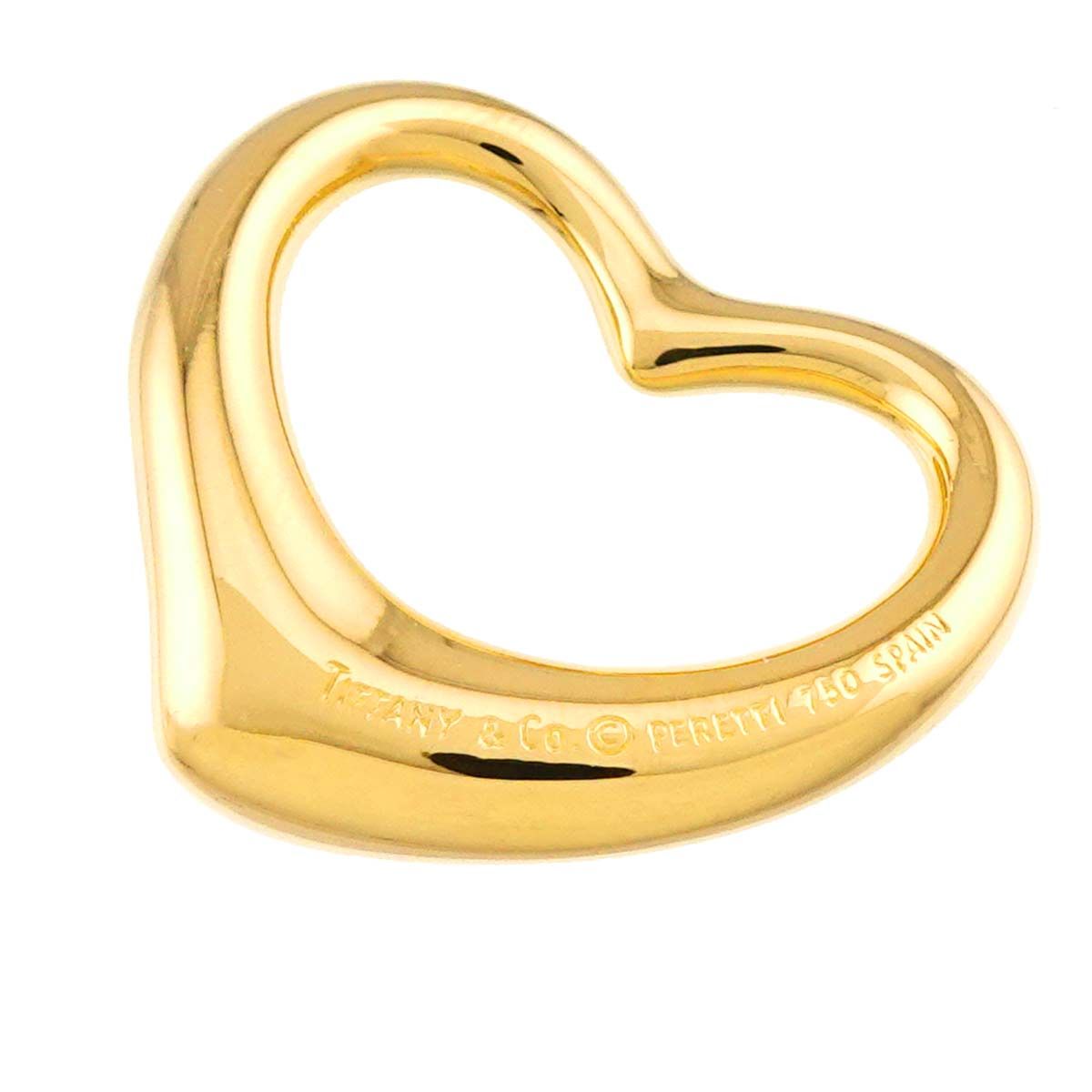 Tiffany & Co Open Heart Pendant Top 27 mm 18k YG Yellow Gold — view 5