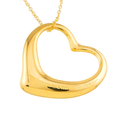 Tiffany & Co Open Heart Width 35 mm Long Necklace 76 cm 18k YG Yellow Gold — view 4
