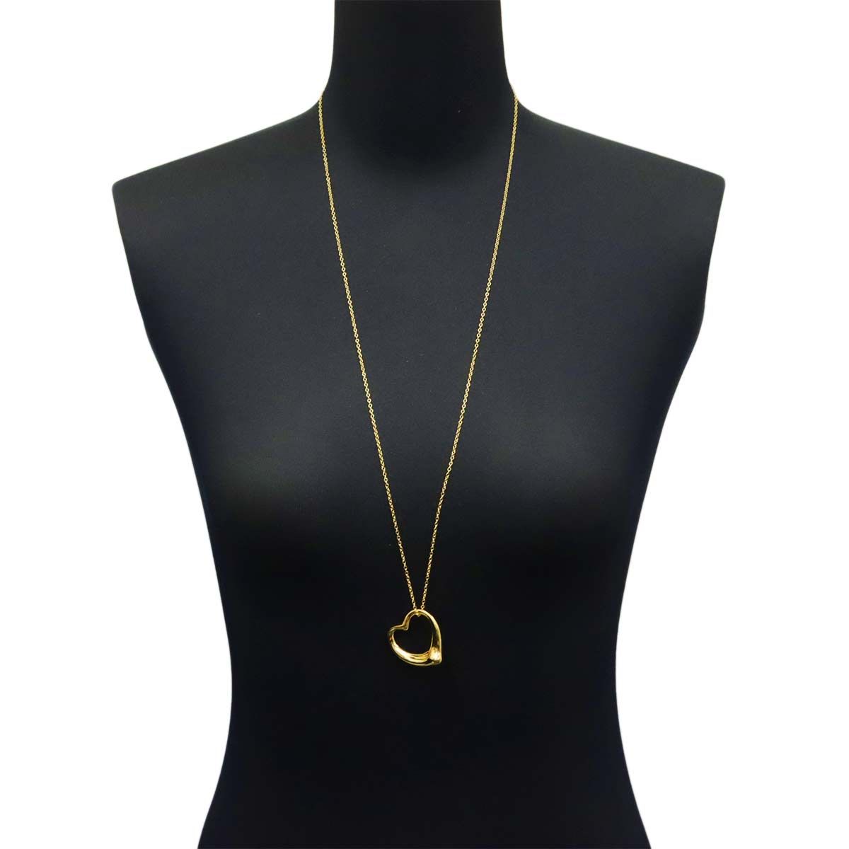 Tiffany & Co Open Heart Width 35 mm Long Necklace 76 cm 18k YG Yellow Gold — view 7
