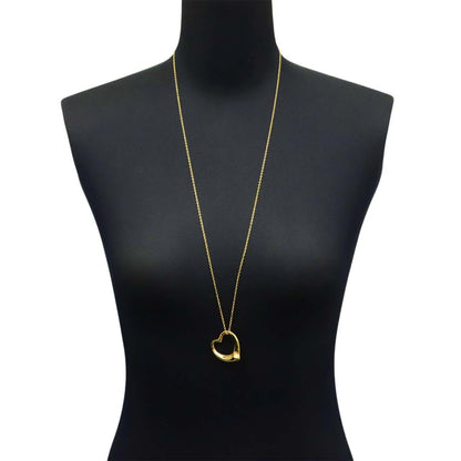 Tiffany & Co Open Heart Width 35 mm Long Necklace 76 cm 18k YG Yellow Gold — view 7