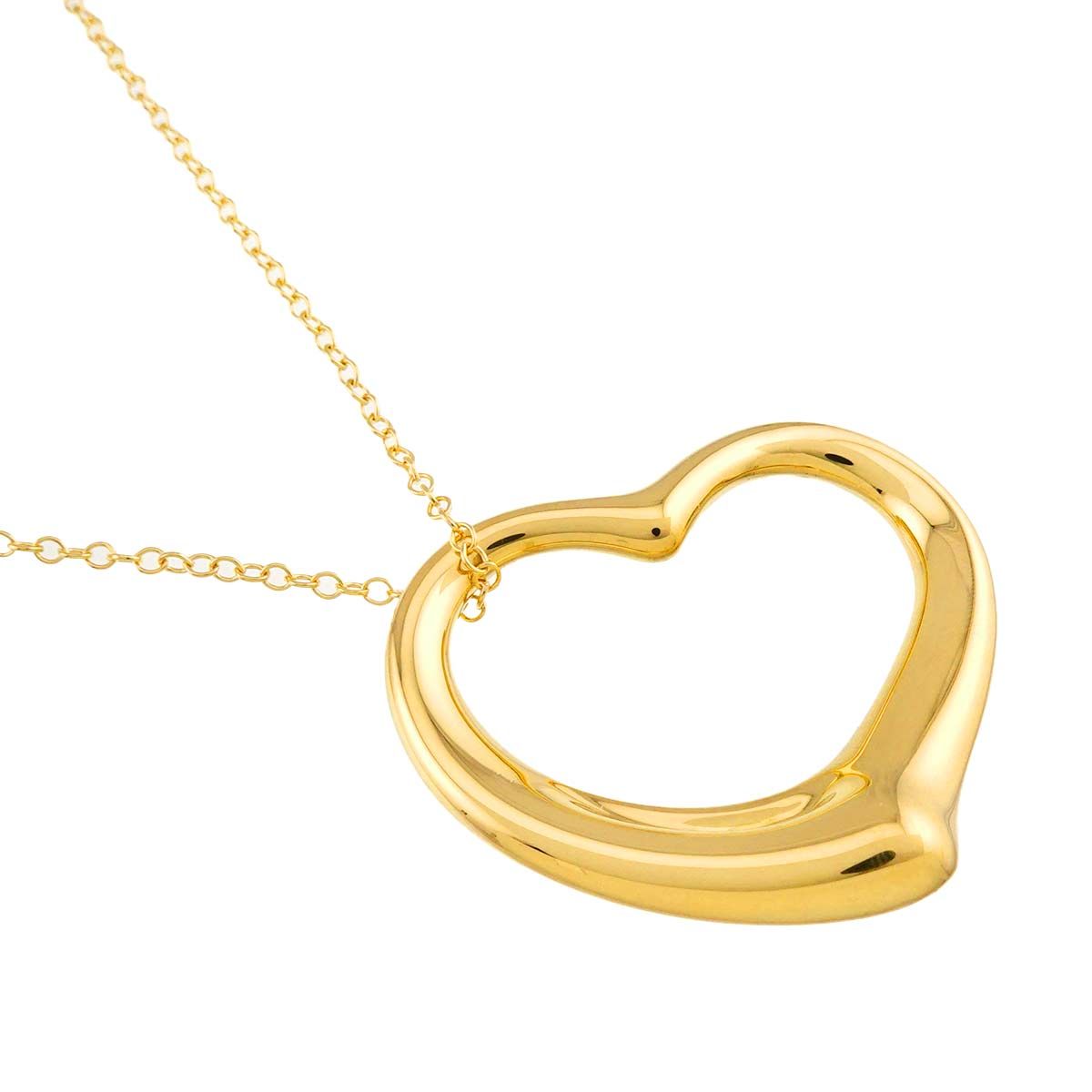 Tiffany & Co Open Heart Width 35 mm Long Necklace 76 cm 18k YG Yellow Gold — view 3
