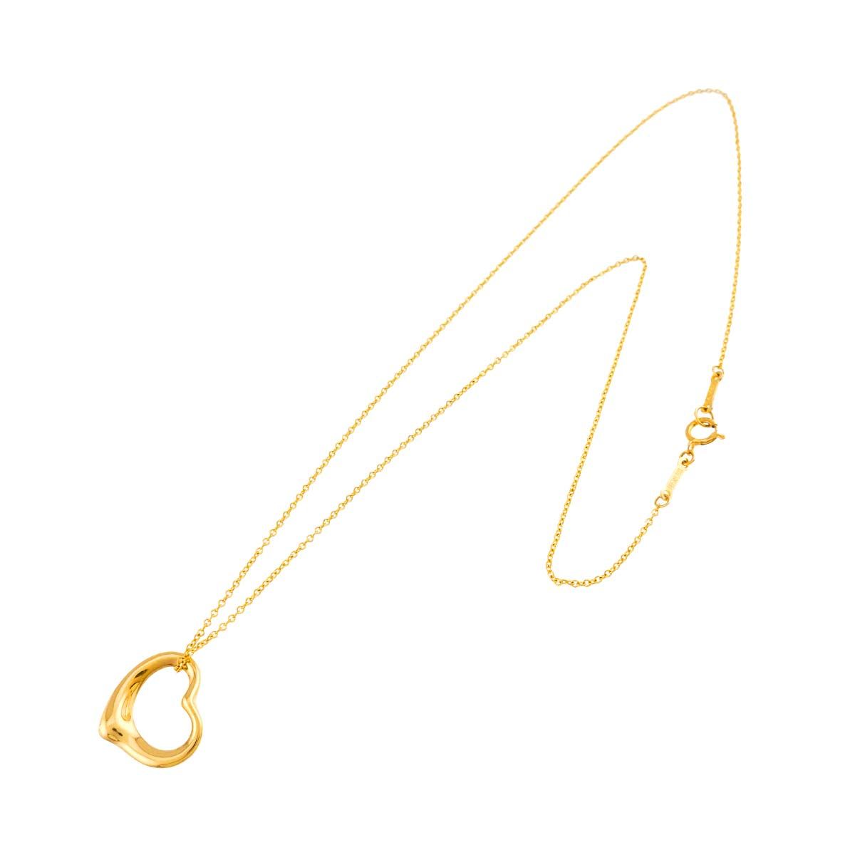 Tiffany & Co Open Heart Width 15.5 mm Necklace 40 cm 18k YG Yellow Gold — view 2