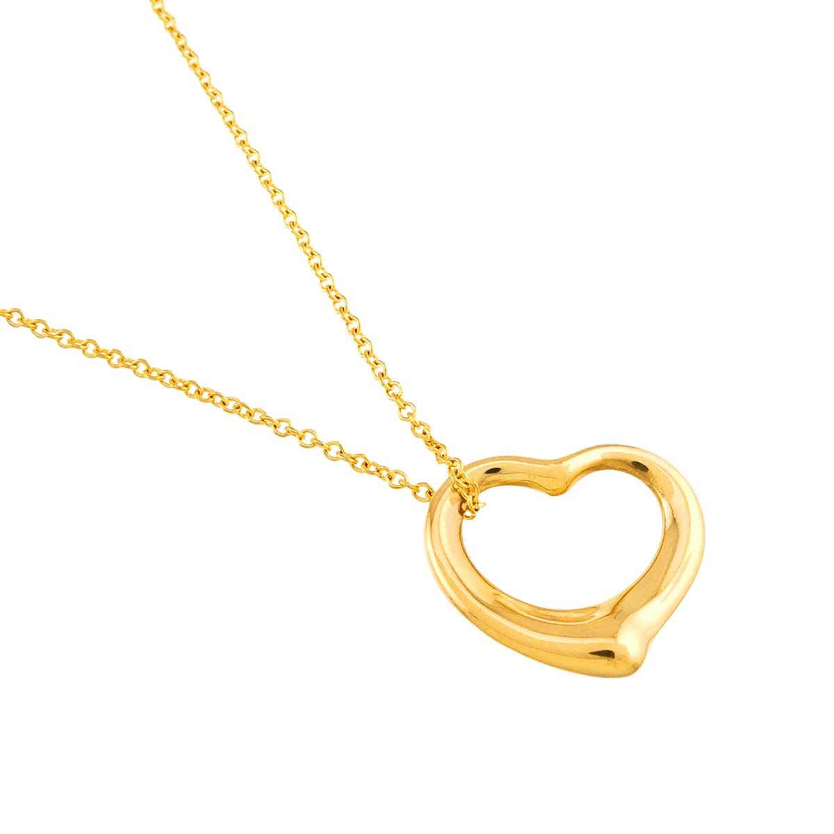 Tiffany & Co Open Heart Width 15.5 mm Necklace 40 cm 18k YG Yellow Gold — view 3