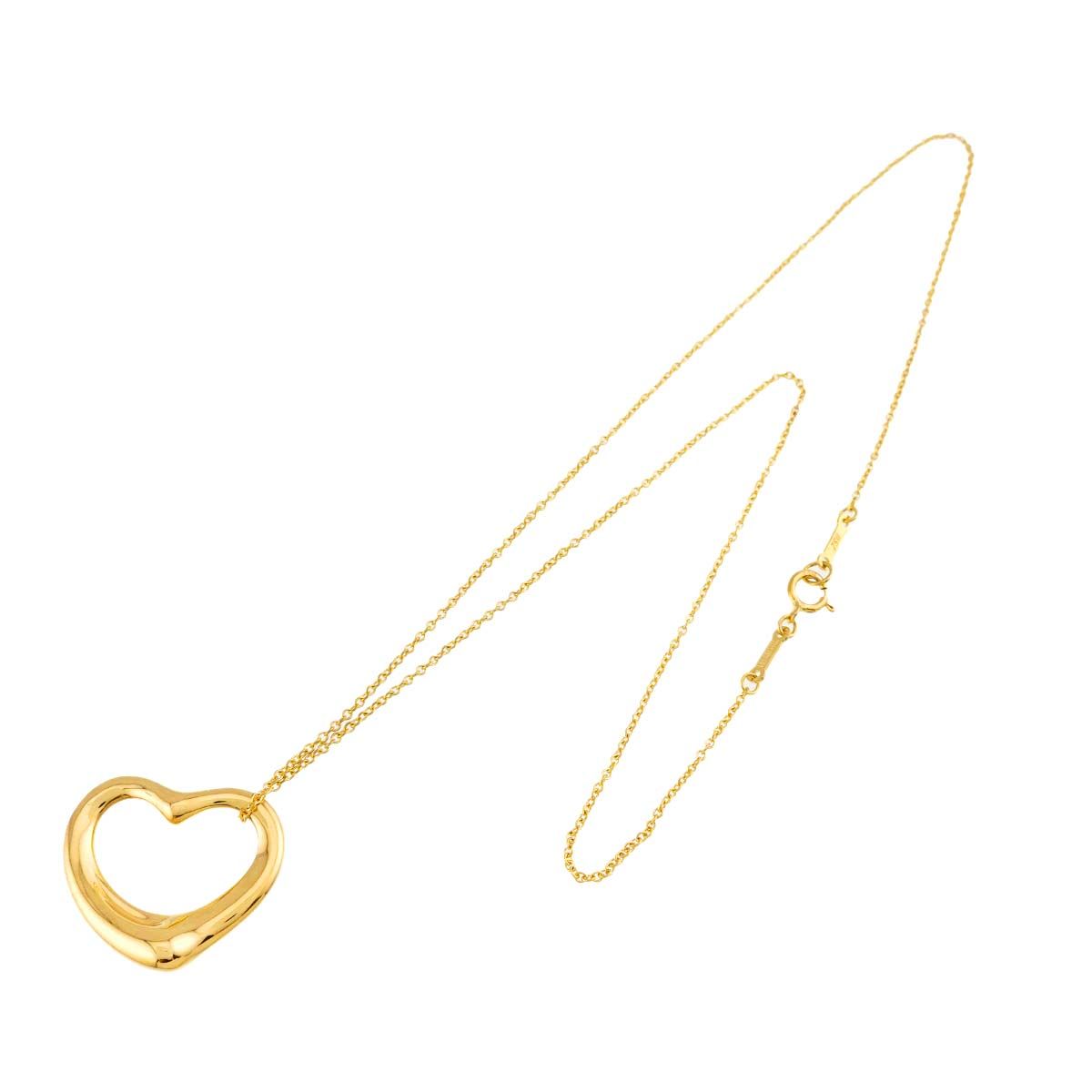Tiffany & Co Open Heart Width 22 mm Necklace 40 cm 18k YG Yellow Gold — view 2