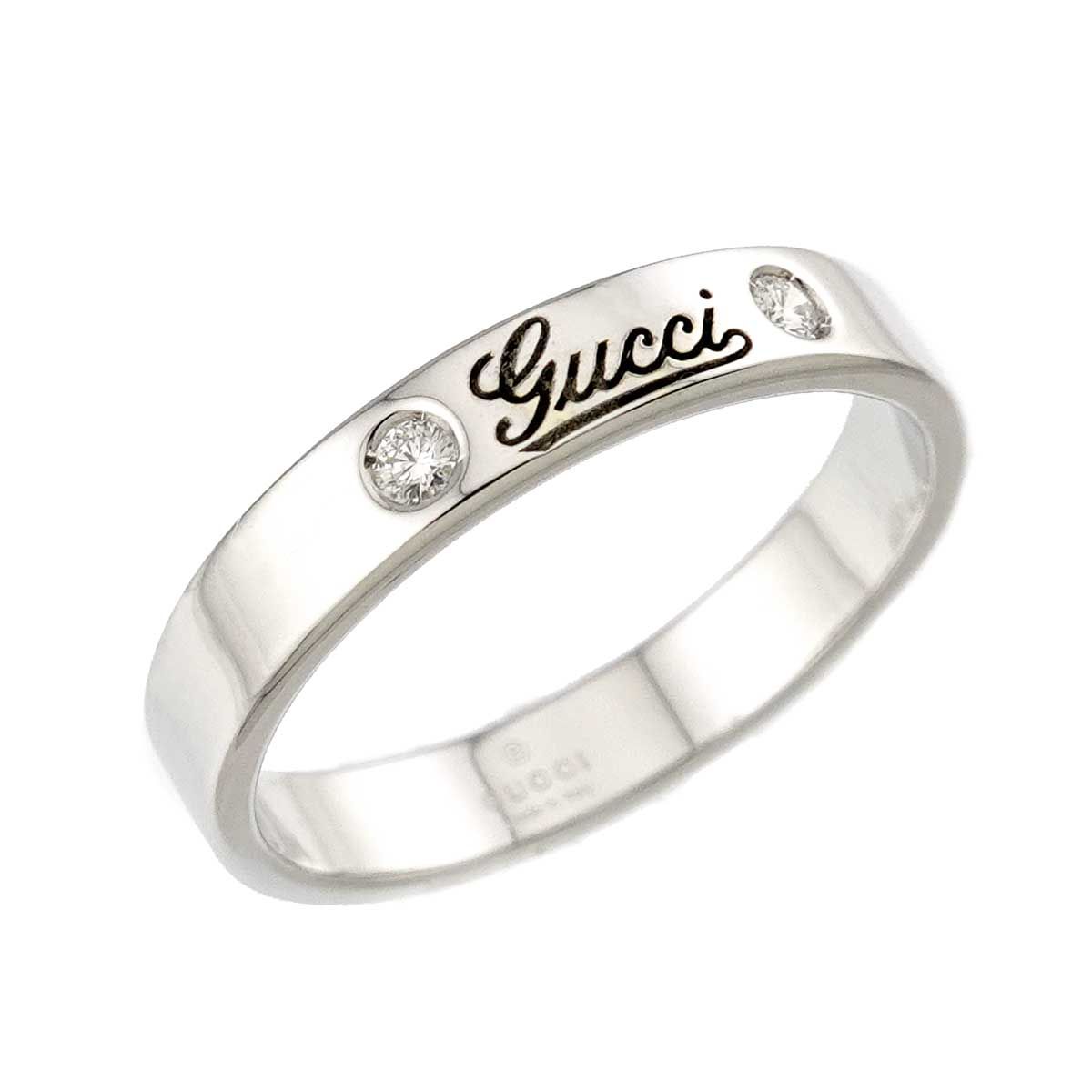Gucci Icon Print Ring Diamond 18k WG White Gold 750 — view 5