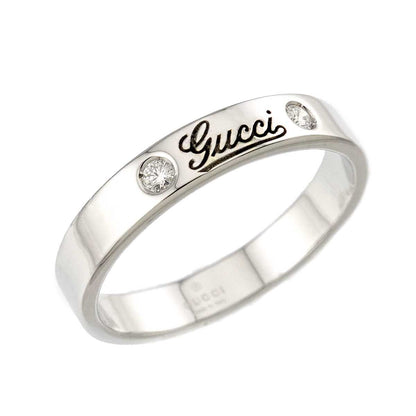 Gucci Icon Print Ring Diamond 18k WG White Gold 750 — view 5