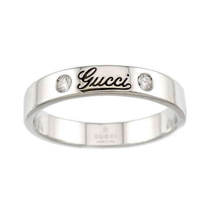 Gucci Icon Print Ring Diamond 18k WG White Gold 750 — view 2