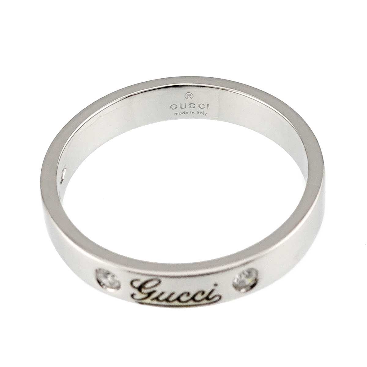 Gucci Icon Print Ring Diamond 18k WG White Gold 750 — view 3
