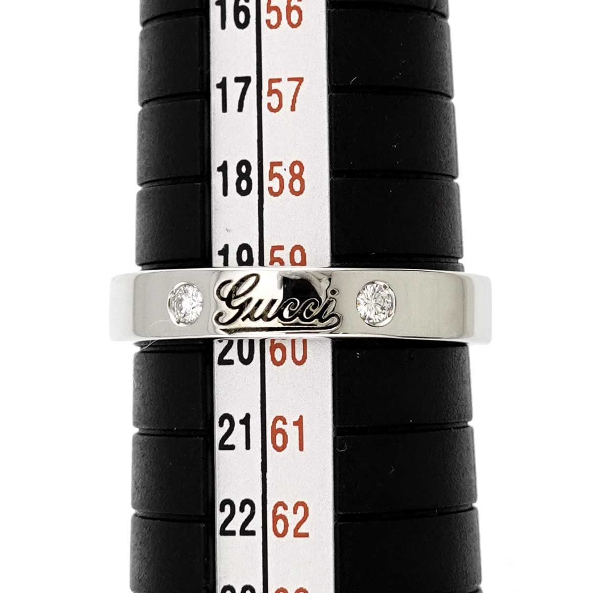 Gucci Icon Print Ring Diamond 18k WG White Gold 750 — view 6