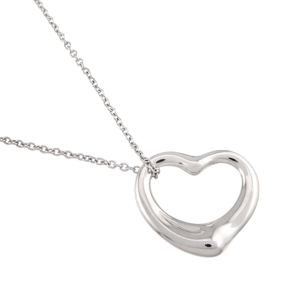 Tiffany & Co Open Heart Necklace Width 22 mm 40 cm 925 Sterling Silver — view 3