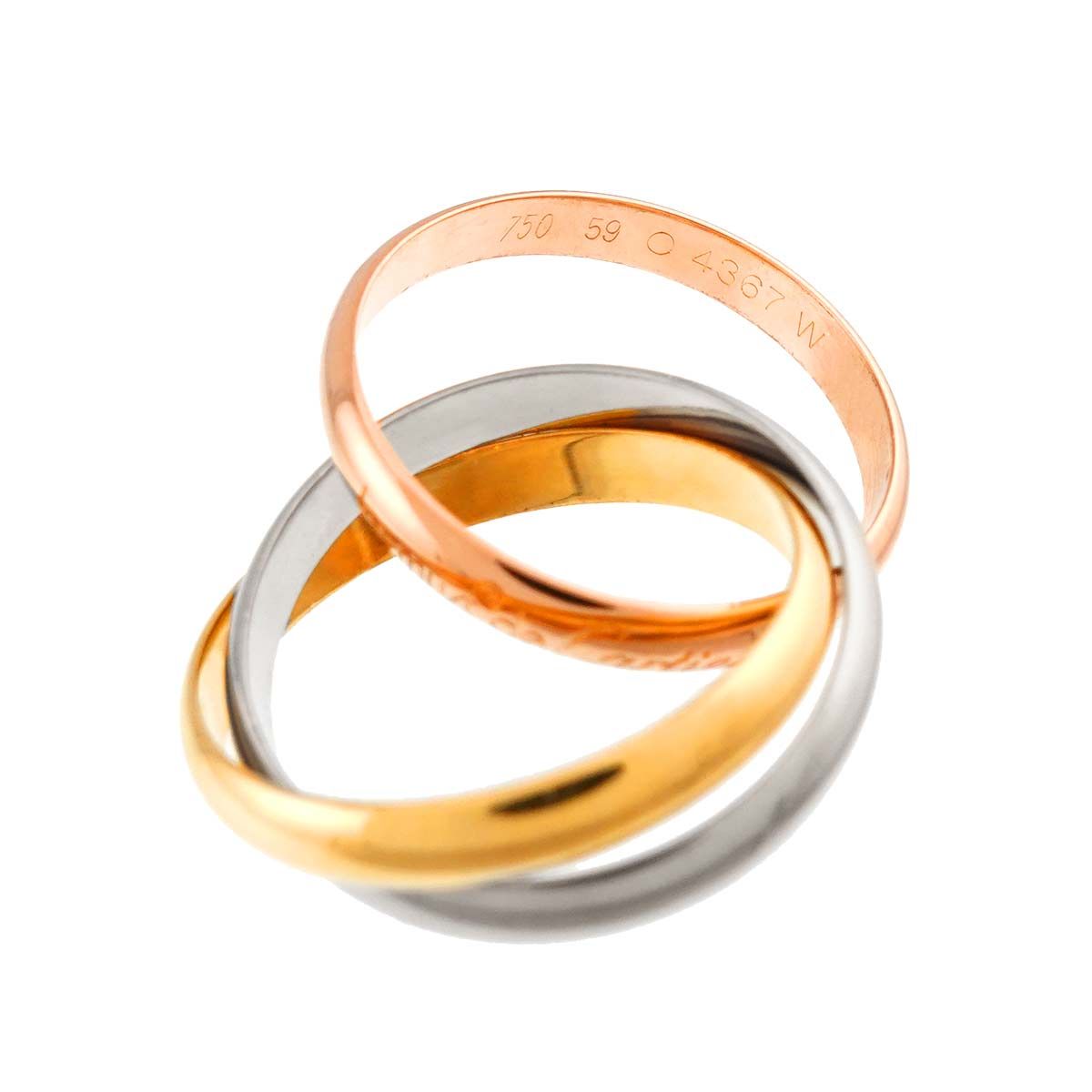 Cartier Trinity MM 59 Ring 18k YG WG PG Consecutive Suri Gold Colors 750 — view 3