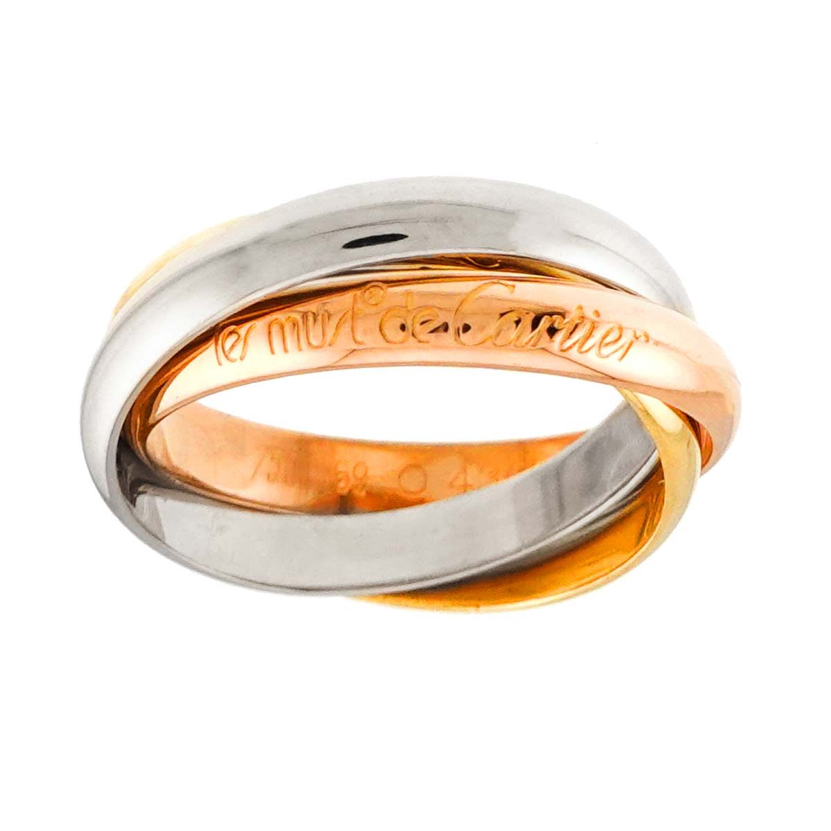 Cartier Trinity MM 59 Ring 18k YG WG PG Consecutive Suri Gold Colors 750 — view 2