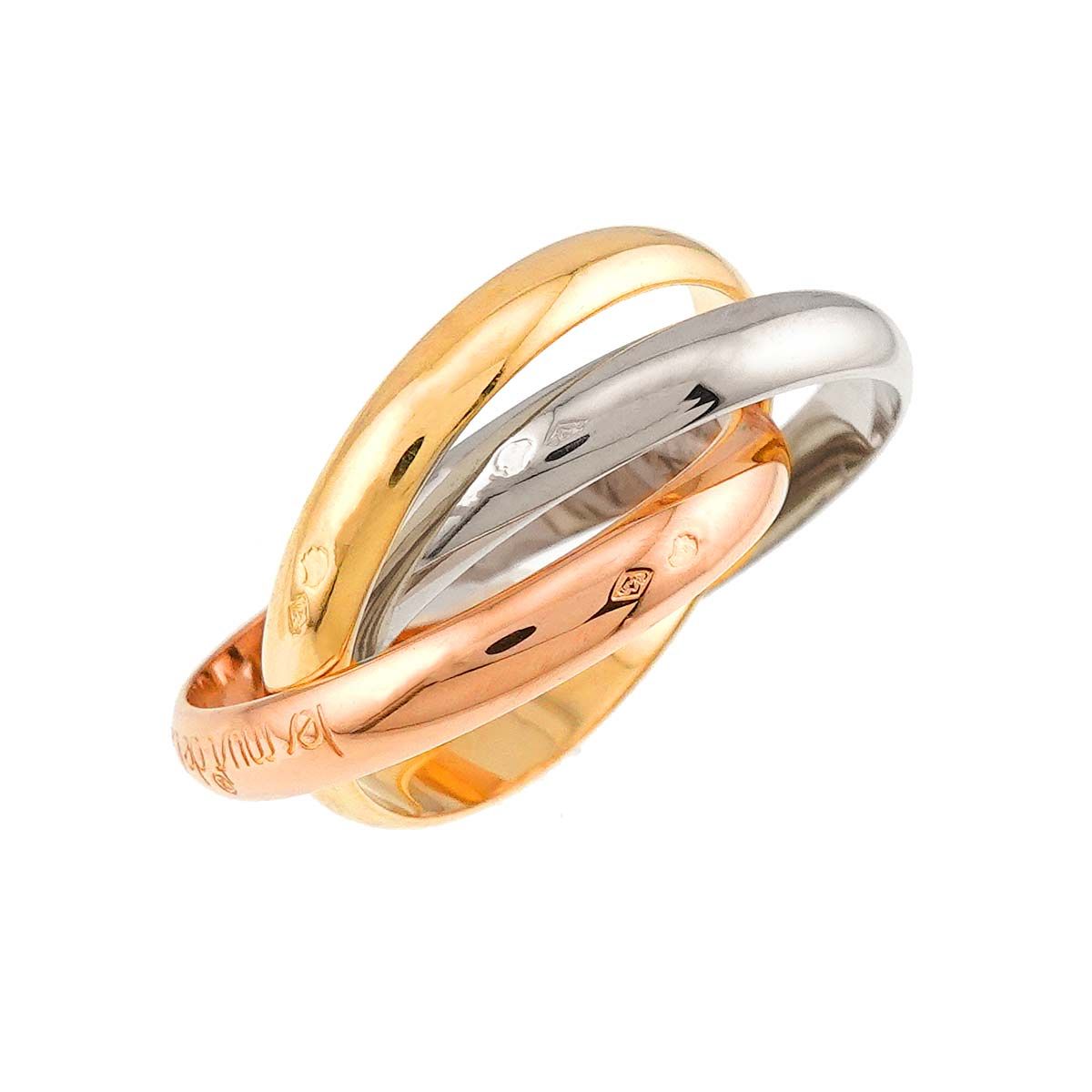 Cartier Trinity MM 59 Ring 18k YG WG PG Consecutive Suri Gold Colors 750 — view 4