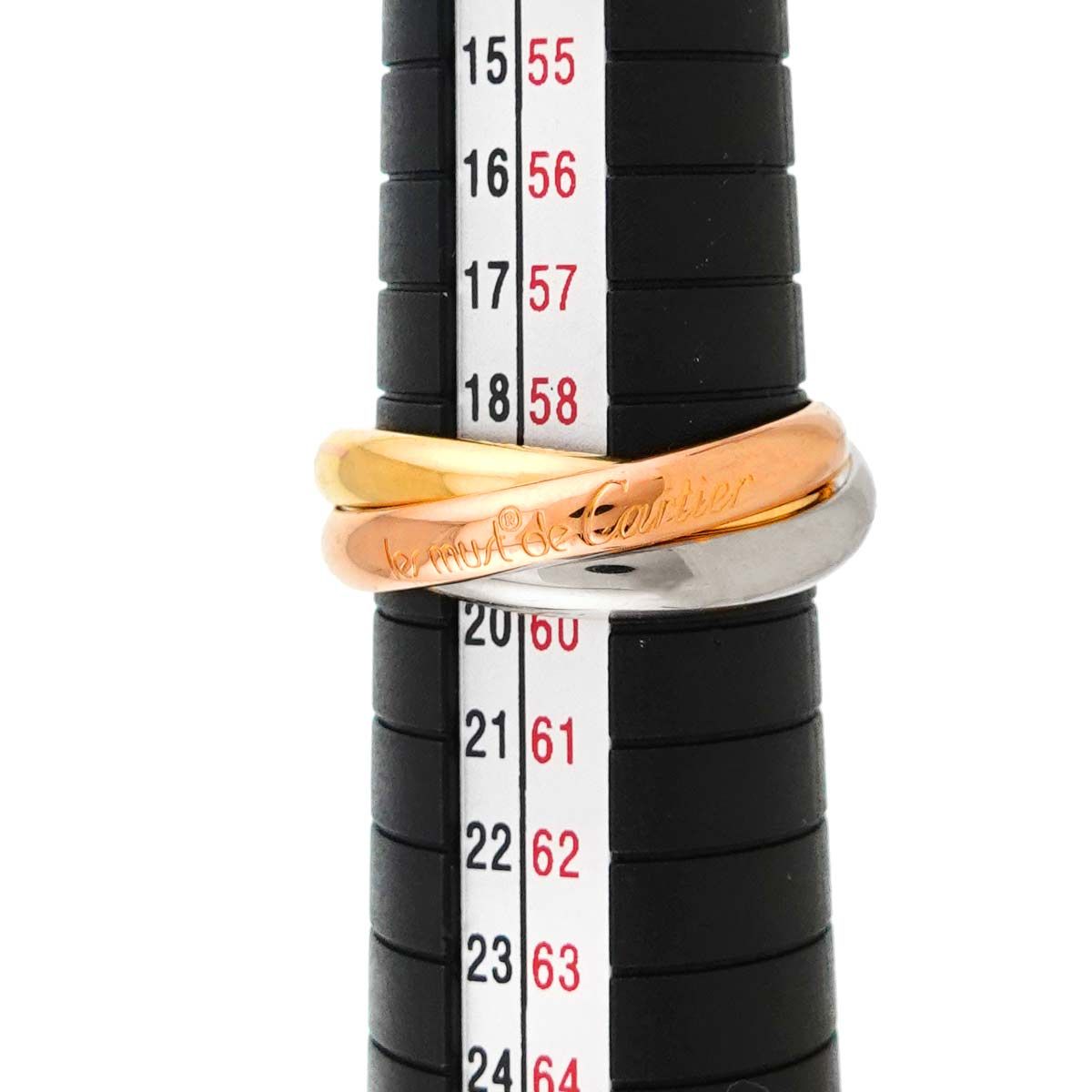 Cartier Trinity MM 59 Ring 18k YG WG PG Consecutive Suri Gold Colors 750 — view 6