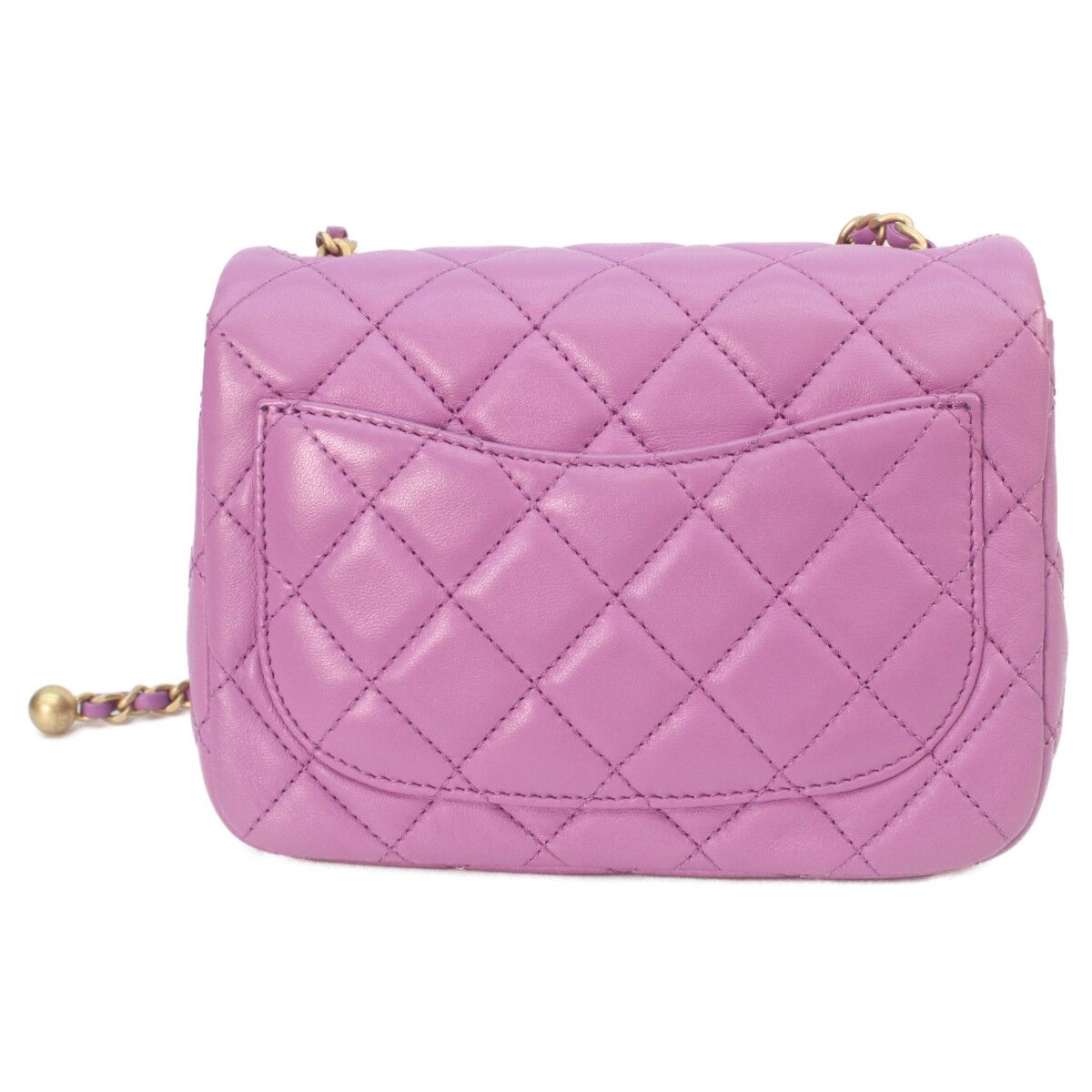 Chanel Pearl Crushed Lavender Rum Gold Mini Quilted 17 Shoulder Bag — view 3