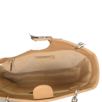 Chanel Camel Beige Caviar Silver Petite Shopping Tote PST — view 6
